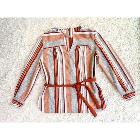 70s Burnt Orange Stripe Tunic Set - Picture 4 of 16